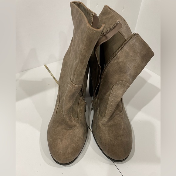 2 Lips Too Taupe Ankle Heeled Boots - Picture 2 of 5